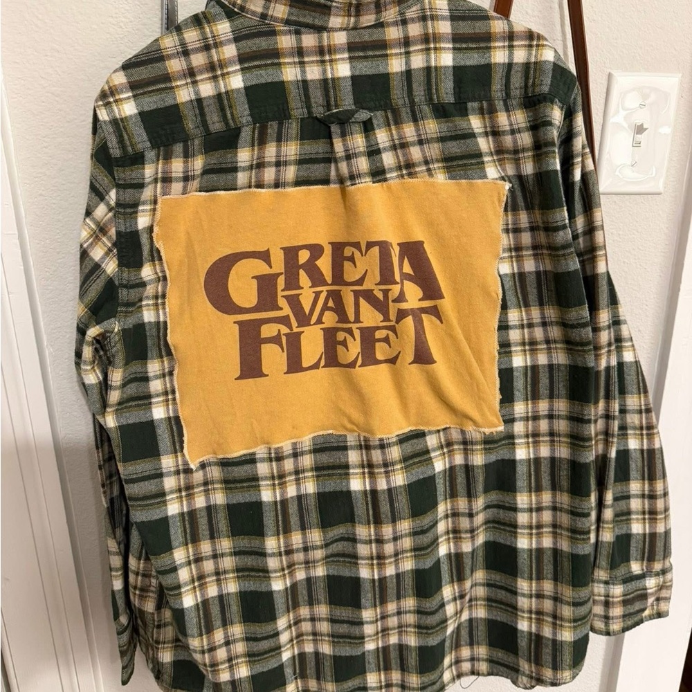 Plaid Shirt with Greta Van Fleet Patch